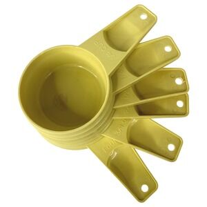 Harvest Gold Tupperware Measuring Cups For Baking Complete Set 6 Vintage Nesting